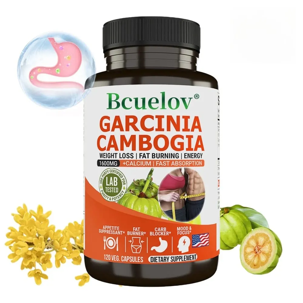 Bcuelov Garcinia Cambogia Capsule per Donne e Uomini Brucia Grassi Pulizia Intestinale Integratore per la Gestione del Peso NON OGM — image 2