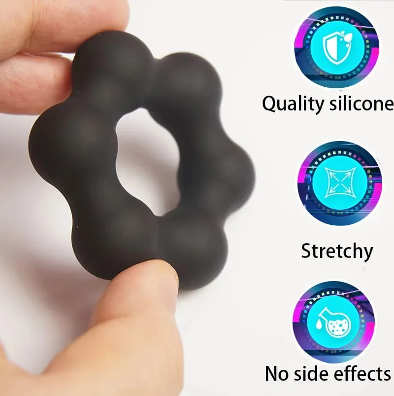 Star Dick Penis Cock Ring Delay Ejaculation Silicone Cockring Erection Sex Toys Men Testicle Scrotum Ball Stretcher