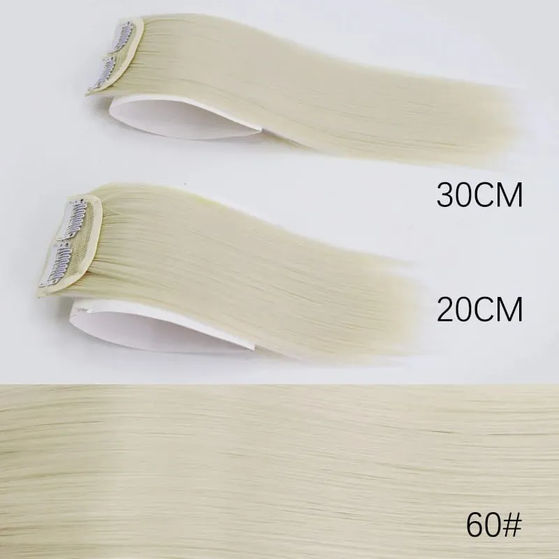 합성 20cm/30cm 보이지 않는 스트레이트 패드 클립 원피스 헤어 익스텐션 탑 사이드 커버 여성용 털이 헤어 피스 — image 16