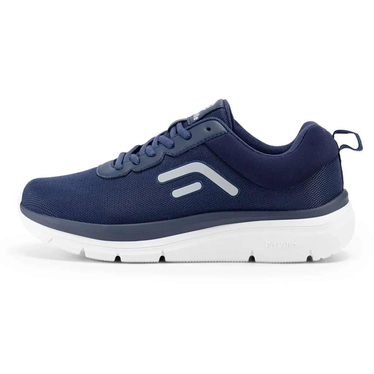 FitVille Walking Shoes for Men Wide Width Thick Sole Lightweight Breathable Sneakers Shoes for Plantar Fasciitis Pain Relief