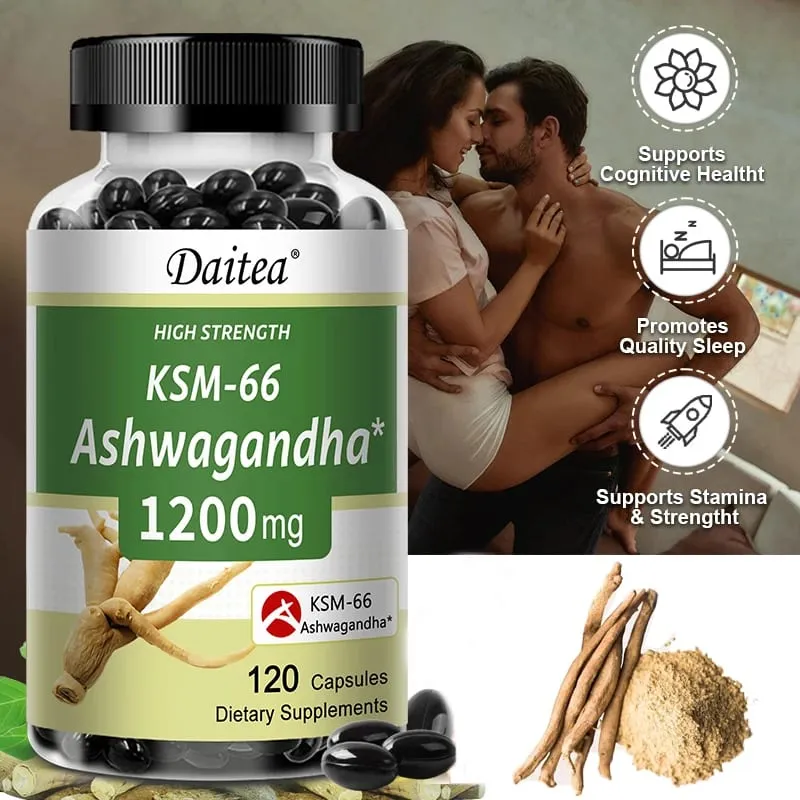 KSM-66 Ashwagandha Capsules 1200MG - Anxiety Relief Stress Reduction Sleep Improvement Mood Support Supplement — image 5