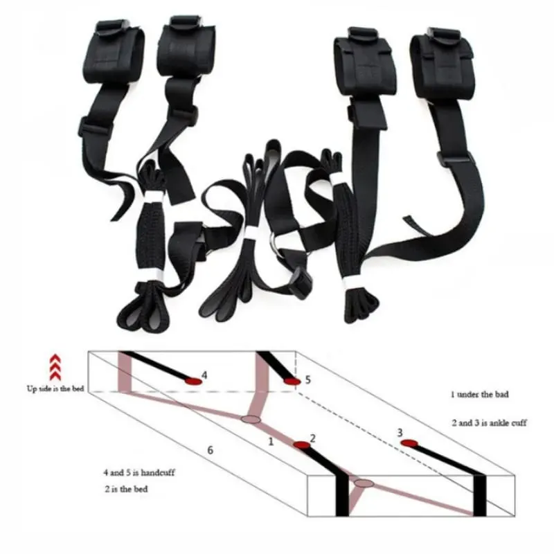 Kein Vibrator, erotisches Sklaven-Sexspielzeug für Frauen, Paare, BDSM-Bondage-Set, offene Beinfesseln, Hals-Handschellen, Fußfesseln, Riemen