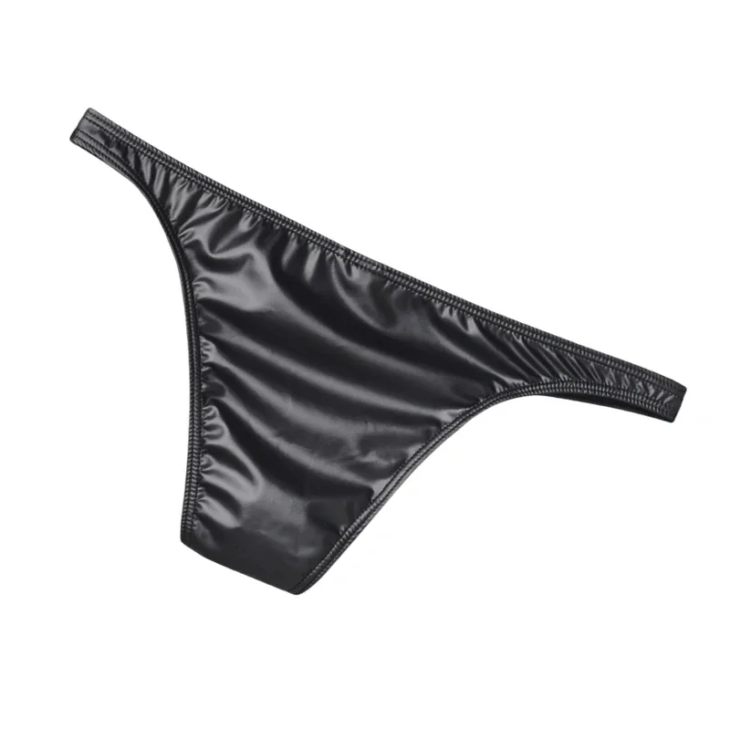 Cuecas de biquíni de couro falso masculino cuecas u bolsa sexy deslizamentos para homens lingerie de alta qualidade cuecas calzoncillos calcinha masculina — image 2