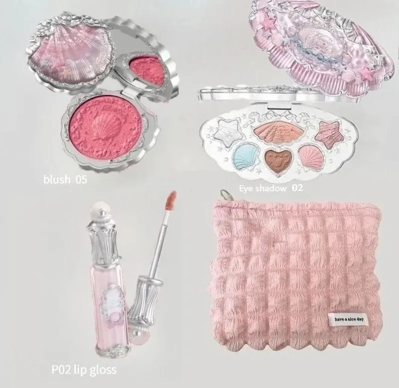 Makeup Set Flower Knows Swan Ballet Series Six Color Eyeshadow Palette Embossed Blusher Shine Lipstick Kit With Bag All In — image 14