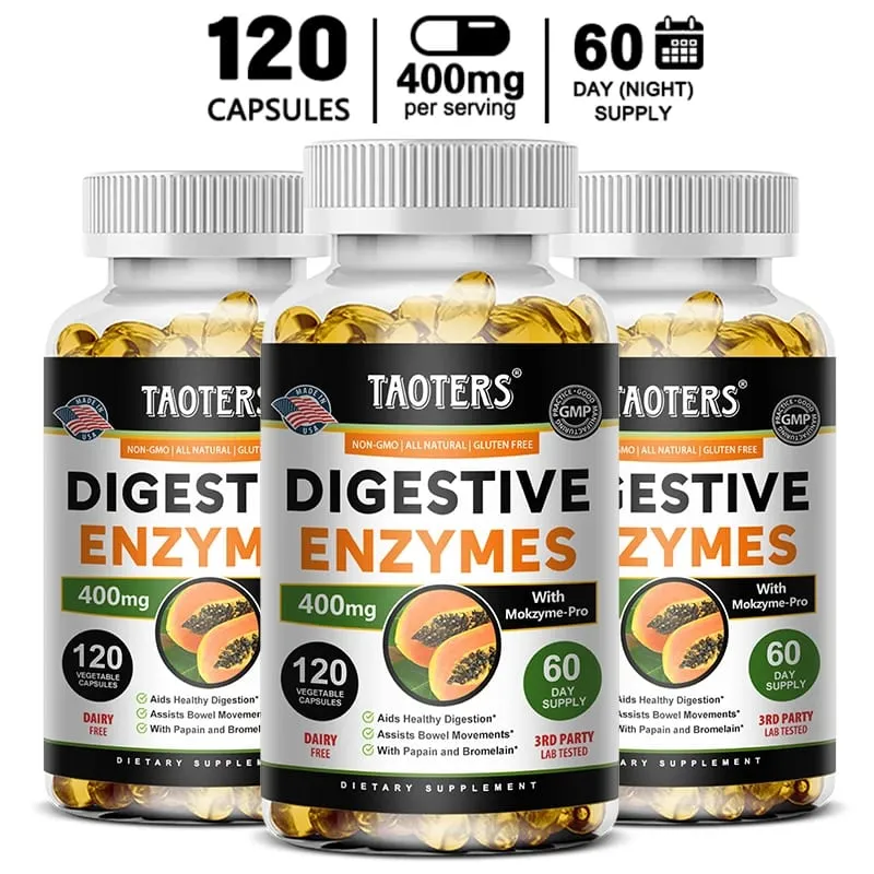 Digestive Enzymes - Aids in Bowel Movements Metabolism Nutrient Digestion and Intestinal Health for Adult Men and Women — image 2
