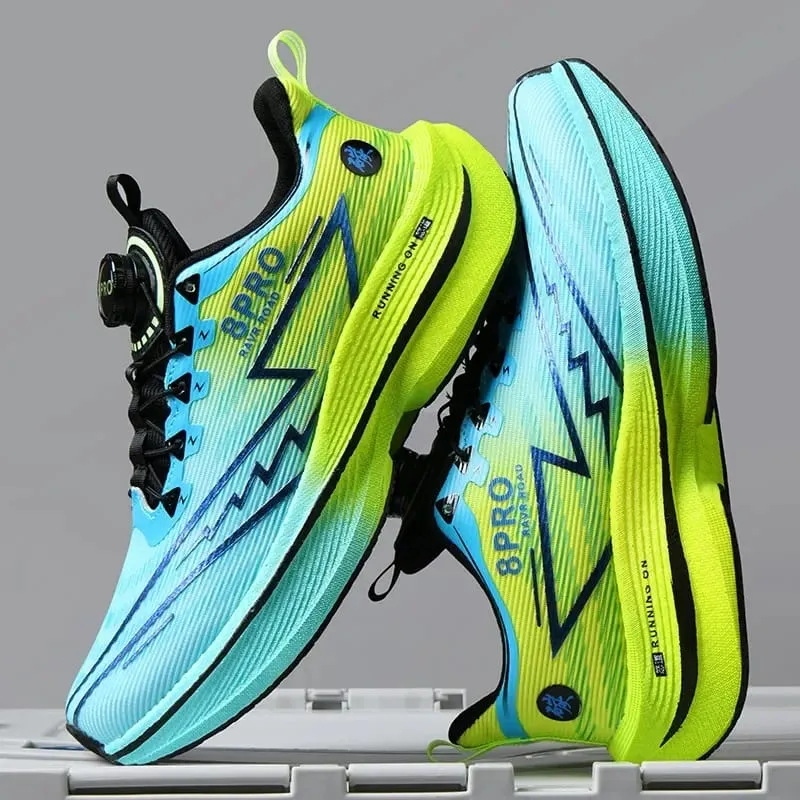 Carbon Plate Marathon Running Shoes Men Women Breathable Lightweight Shock Absorbing Non Slip Sports Sneakers