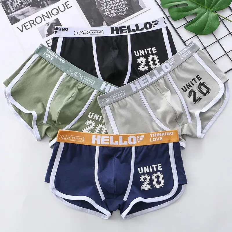 1/3pcs Men Underwear Sports Boxer Shorts Cotton Solid Color Sexy Panties Fashion Breathable Comfortable Underpants Man U Convex — image 17