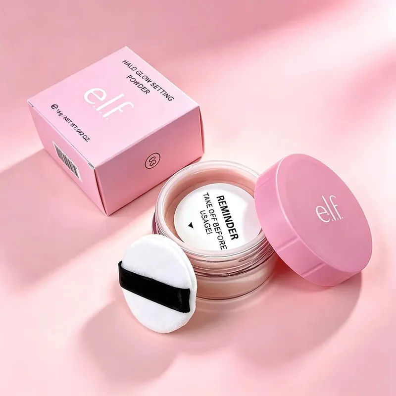 E.L.F. Halo GLOWSETTING POWDER Brightens Skin Tone Softens Setting Powder Loose Powder and Loose Powder