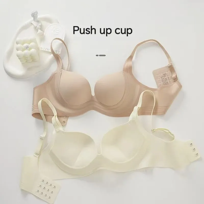 2025 Nahtloser Push-up-BH, kleine Brüste, raffend, vergrößernd, Anti-Durchhängen, dünnes Oberteil, dicke Unterseite, ohne Bügel, Dessous für Damen — image 2