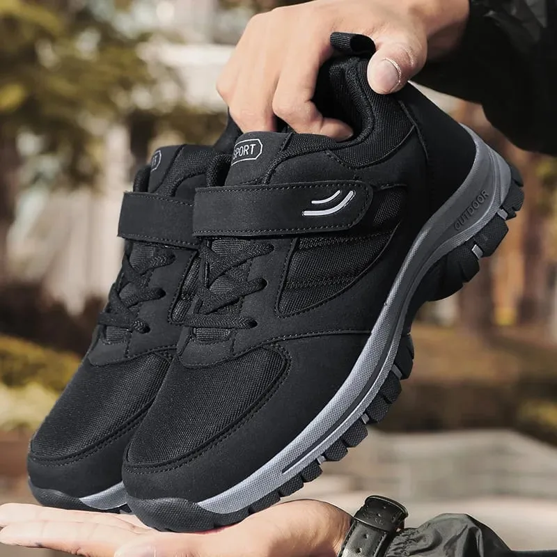 Men's Trendy Running Shoes With Hook And Loop Fastener Comfy Breathable Wear Resistant Shock Absorption Cushioned Sneakers — image 6