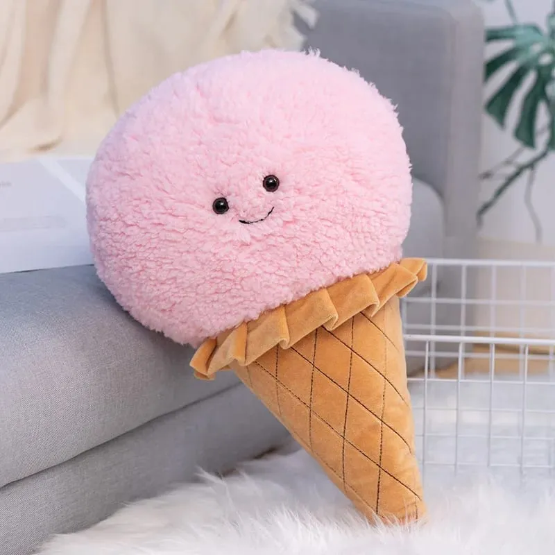 46cm Cute Cartoon Ice cream Plush Toy Stuffed Food Snack Pillow Cushion Cone Kids Toys Kawaii Room Decor Birthday Gift for Kids — image 13