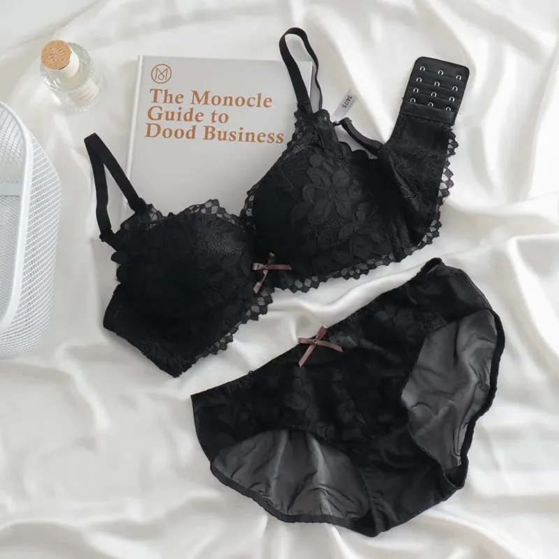 Ensemble de soutien-gorge push up d’inspiration japonaise pour femmes à petit buste | Lissage latéral Anti-affaissement réglable sans écart culotte et ensemble de luxe MOYISU — image 12