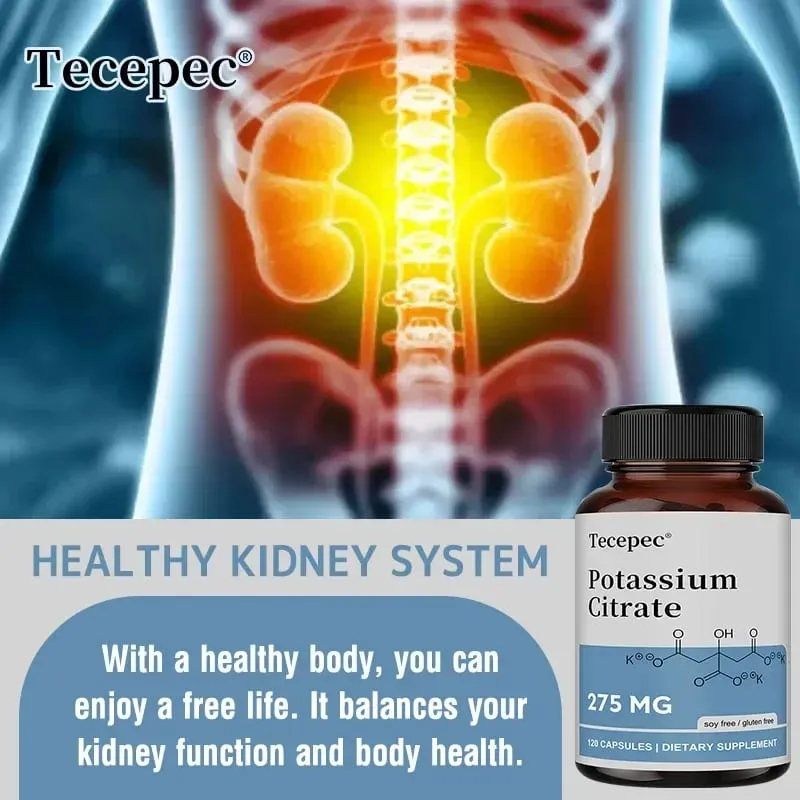 Potassium Citrate Capsules - Maintain Cell Function Strong Joints and Bone Health Regulate Blood Pressure Nerve Conduction — image 5