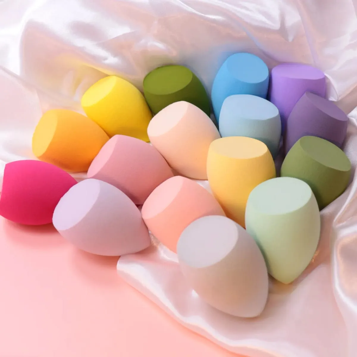 50pcs Custom Logo Soft Non Latex Makeup Sponge Private Label Foundation Beauty Sponge Multi-colored Makeup Sponge DIY — image 5