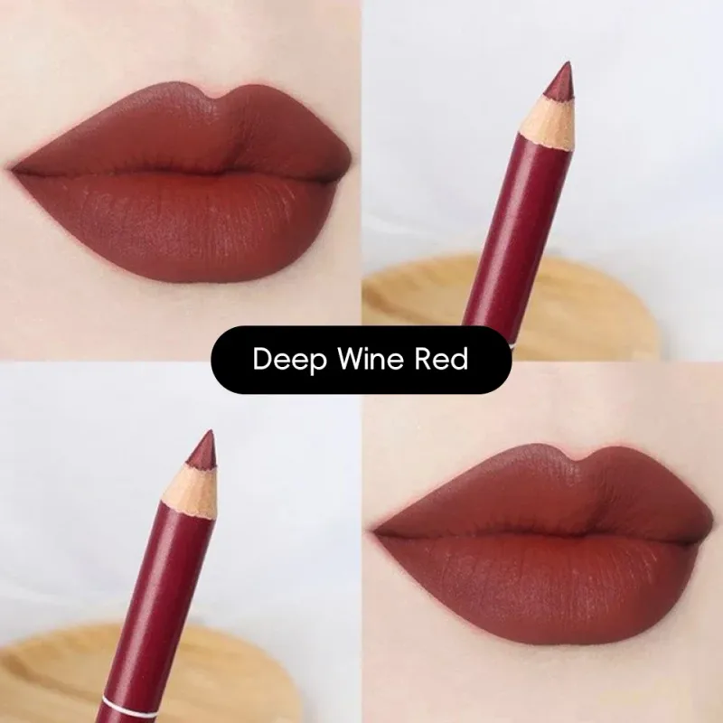 Non Stick Cup Waterproof Matte Lip Liner Pen Nude Red Long Lasting for Women Party Makeup Lip Cosmetics — image 16