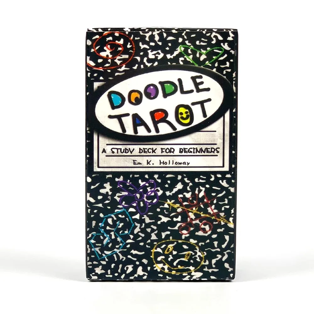 Doodle Tarot Cards 78 English Version Divination Borad Games Cards Game Cute Hand-Drawn for Beginners & Spiritual Reading