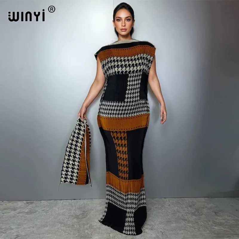 Plissee elastisches dünnes Kleid Frauen Crumple Design Plissee Luxus Abaya Muslim Party Kleid Poncho für Frauen Strand tragen Kaftan
