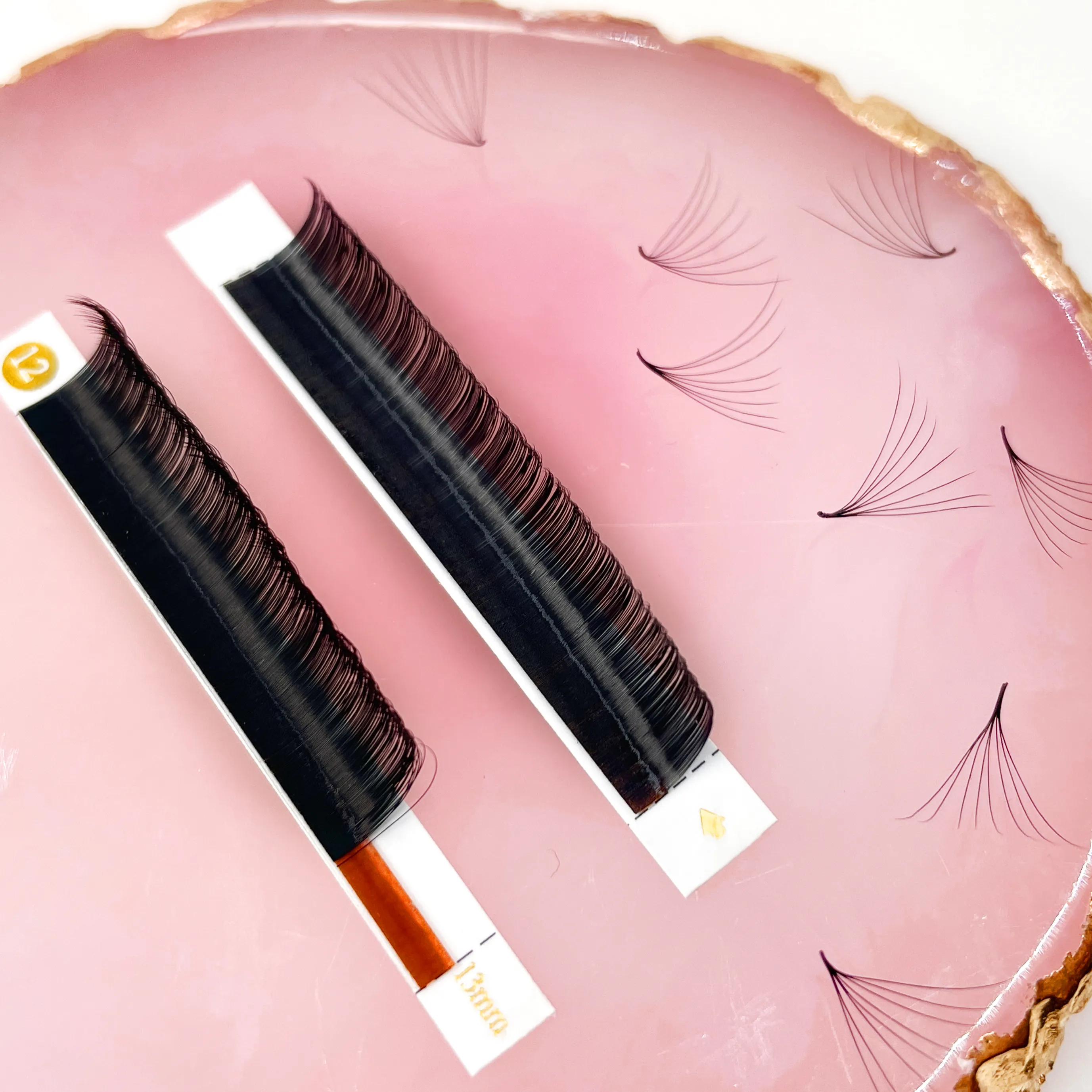 12 Rows/Tray False Eyelashes J B Curl 6-20mm Eyelash Extensions Matte Black Lashes Makeup Tool — image 4