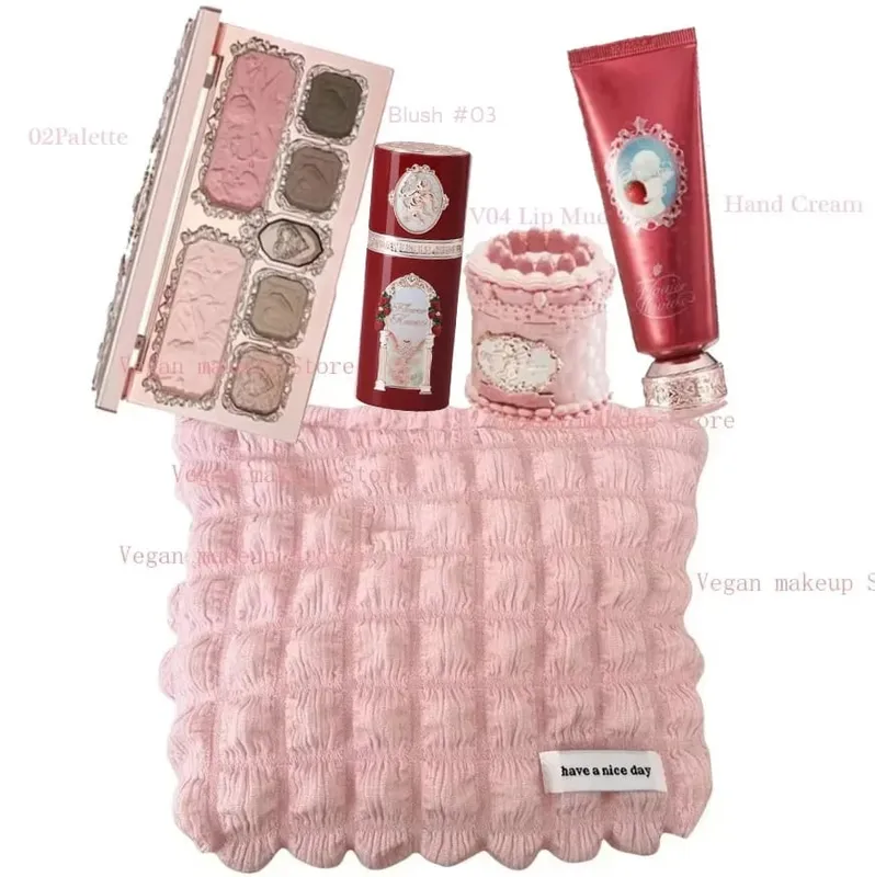 Flower Knows Strawberry Cupid Collection Makeup Kit Full Professional Face Palette Blush Eyeshadow Lip Cream Solid Perfume Sets