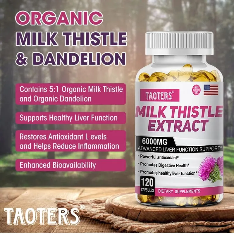 Milk Thistle 6000 Mg Silymarin and Dandelion Root for Liver Health and Antioxidant Detoxification — image 4