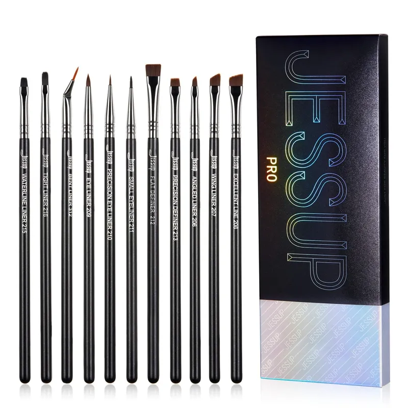 Jessup Lip brushes set Pro contour different lip shapes Synthetic small/cat-tongue /flat/round/tapered-tip lipliner brush T325
