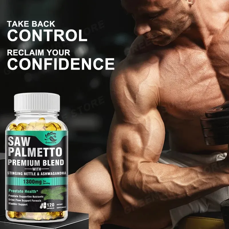Men's Saw Palmetto Stinging Nettle Ashwagandha Lycopene - Bladder and Urinary Relief Men's Prostate Supplement — image 6