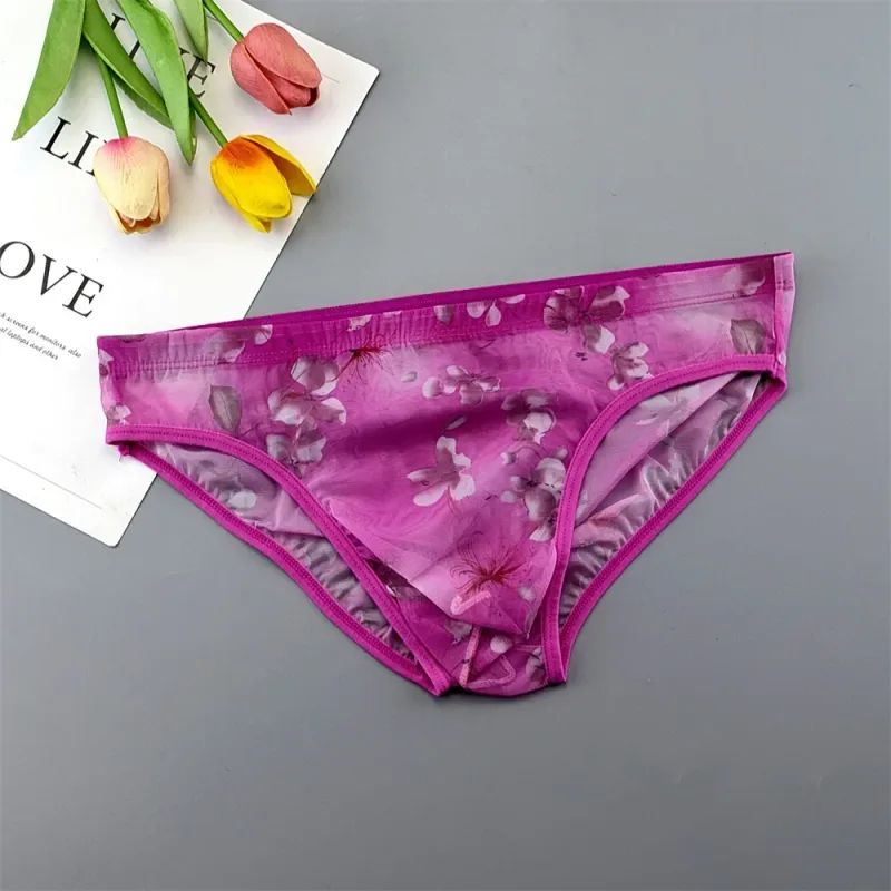 5pcs Transparent Mesh Underwear for Men Ultra-thin Perspective Mid-rise Male Pouch Slips Homme Panties Plus Size — image 3