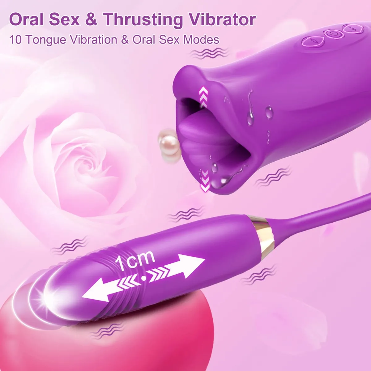 Sucking Vibrator for Women Biting Oral Mouth Thrusting Telescopic Dildo Tongue G-spot Nipple Clit Stimulation Female Sex Toys — image 2