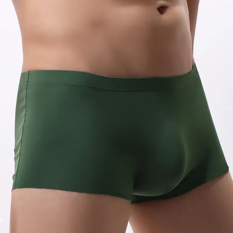 Men's Ice Silk Seamless Underwear Briefs Sexy U Convex Ultra-Thin Breathable Man Underpants Boxers — image 10