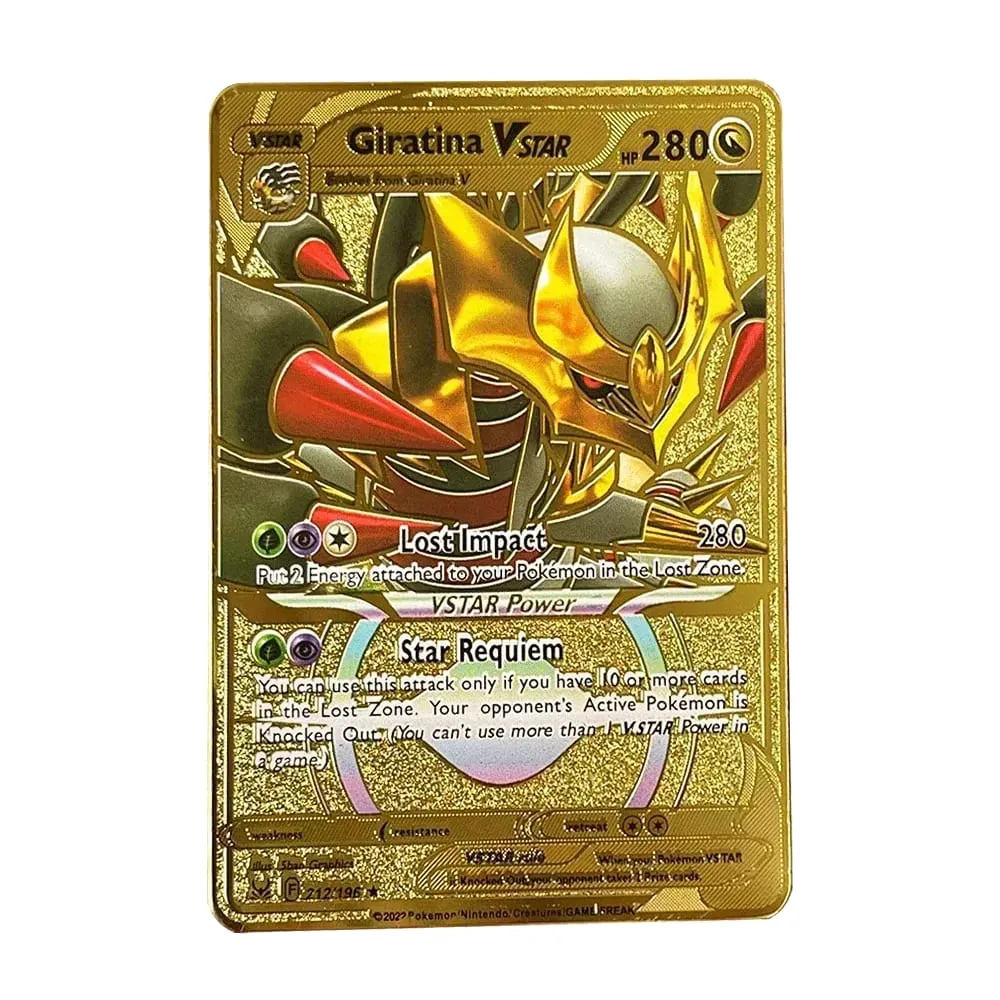 Kad Pokemon Vmax Logam Surat Pokémon Pikachu Gx Mewtwo Charizard Vstar Permainan Anime Mainan Besi Emas Kad Bermain Hadiah Kanak-kanak — image 6
