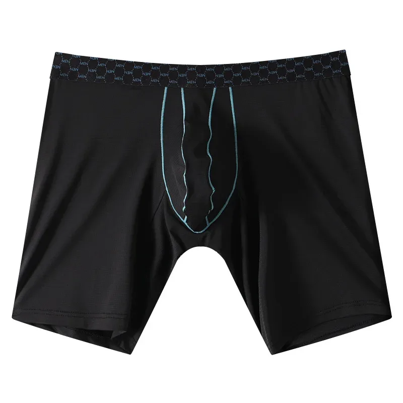 Men's five-point pants contrasting panties ice silk mid-waist breathable men's boxer panties 2519