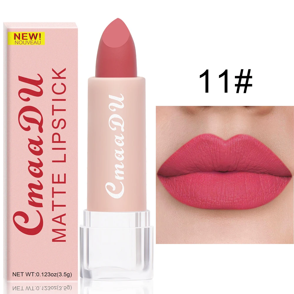 Matte Nude Pink Velvet Lipstick Milk Silky Texture Lips Stick Lasting Waterproof Matte Lipsticks Sexy Red Lipstick Korean Makeup