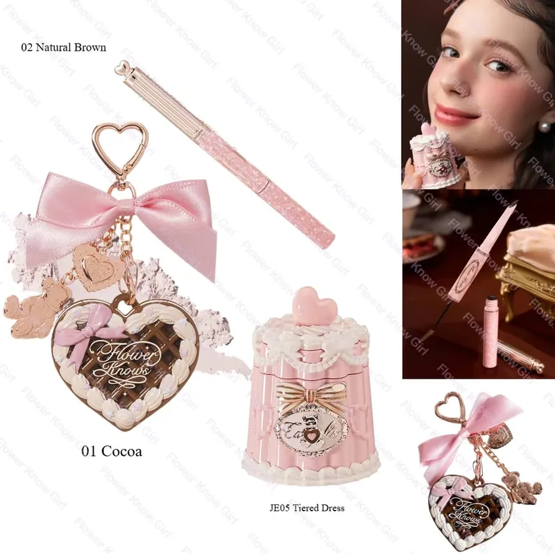 Flower Knows Sweetie Bear Lipstick Mini Setting Powder Eyebrow Set LongLasting Waterproof Smudge Proof — image 3