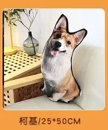 18 Kinds Dog Cat Animal Plush Pillow Both Sides Printing Stuffed Pug Corgi Hound Shar Pei Throw Pillow Sofa Home Decor Men Gift