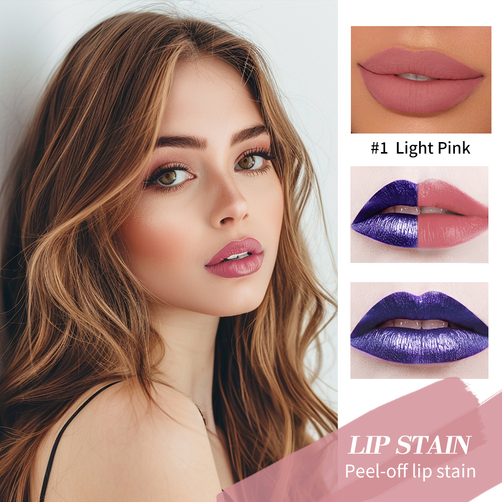 Blading Lip Gloss Peel and Stick Set Long-lasting Waterproof Pink Lip Gloss Transfer Resistant Natural Lip Cosmetics 3 Colors — image 4