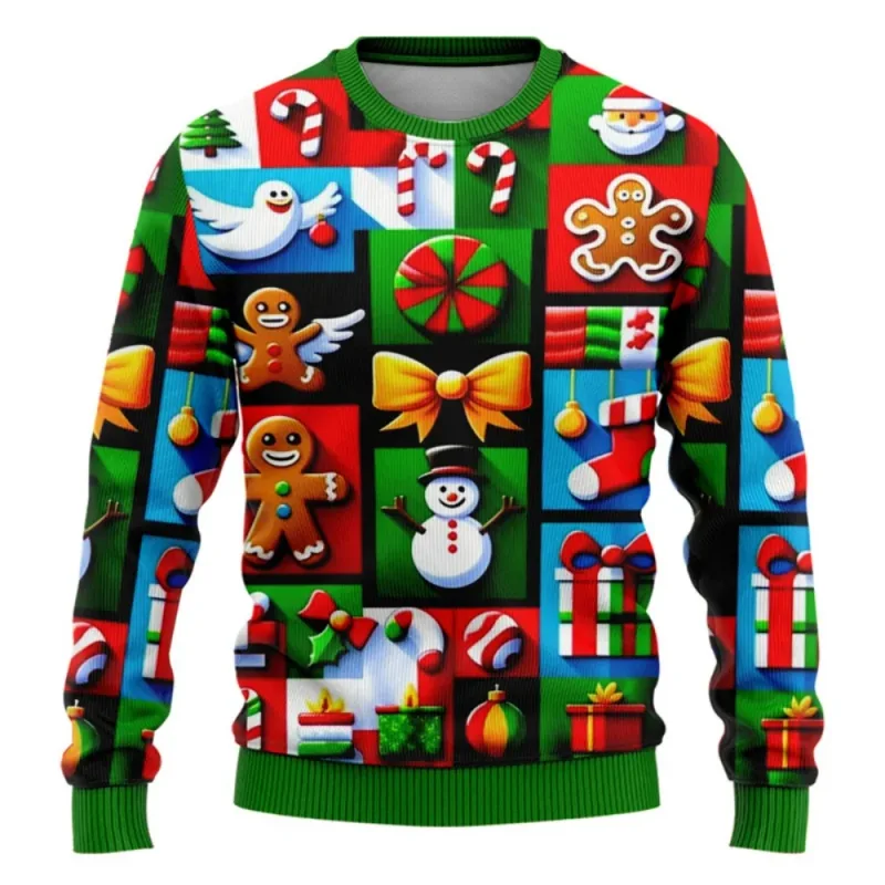 Sjov juletrøje Mænd Kvinder Pullover Xmas Sweatshirt Grim grafisk Y2k Sweatshirts til feriefest Løst herretøj — image 18