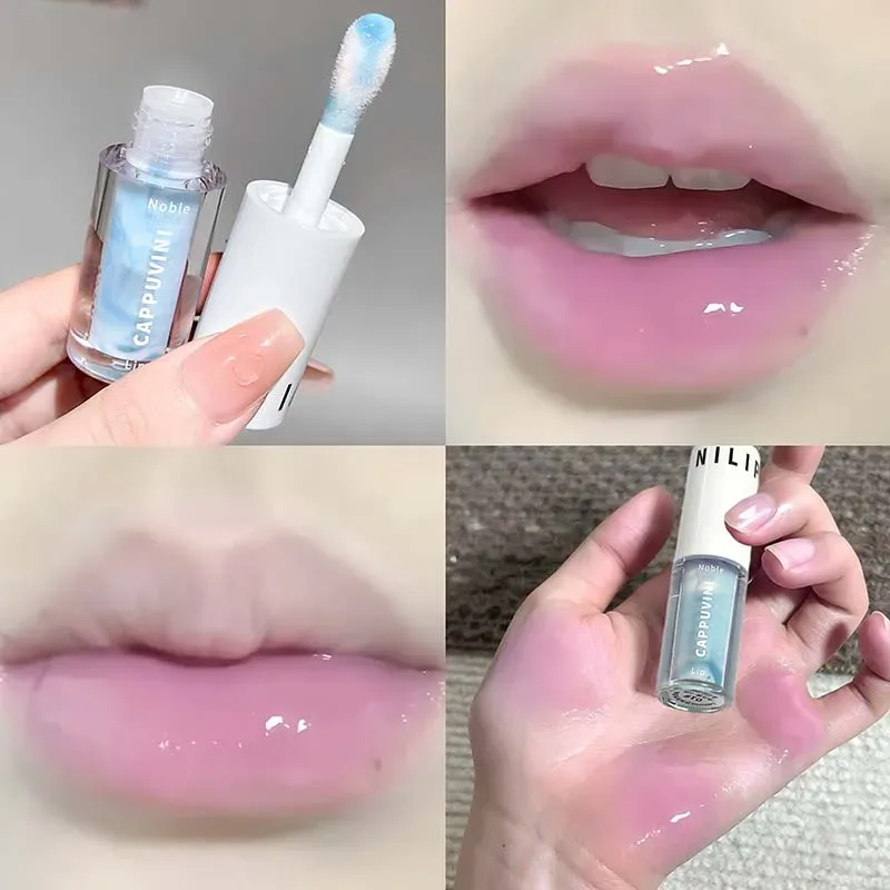 Clear Transparent Grey Purple Lip Gloss Hydrating Drying Lips Mirror Lip Glaze Tint Plumper Moisturizing Crystal Lip Oil Makeup — image 9
