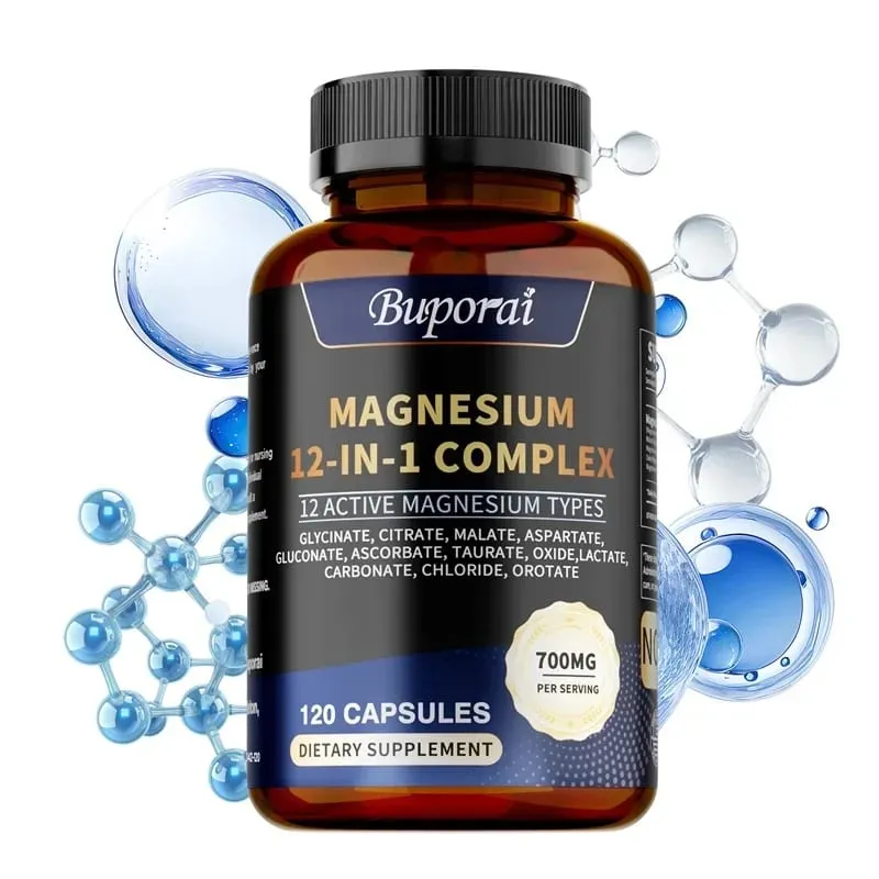 Magnesium Complex Capsules - Supports Bone Digestive and Sleep Health Relieves Leg Cramps Soothes Nerves and Boosts Energy