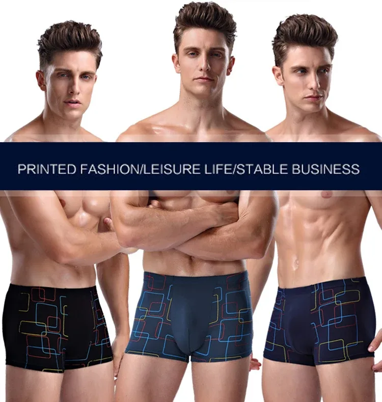 4PCS Mens Boxer Shorts Modal Underwear Sexy Striped Underpants Breathable Boxers Bamboo Fiber Panties Male Plus Size XXL-7XL — image 7