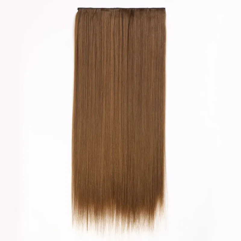 Synthetic Clip in Hair Extensions 6 Pcs/Set 16 Clips Long Straight Hairpieces Clip On Hair Extension for Women Blonde — image 41