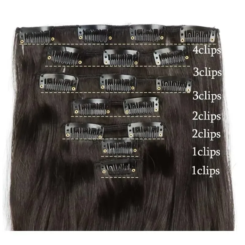 18Inch Synthetic Extension 16 Clips Blonde Hair Natural Long Wavy 7Pcs/Set Heat Resistant Fiber Hairpiece Black Brown Hairstyle — image 4