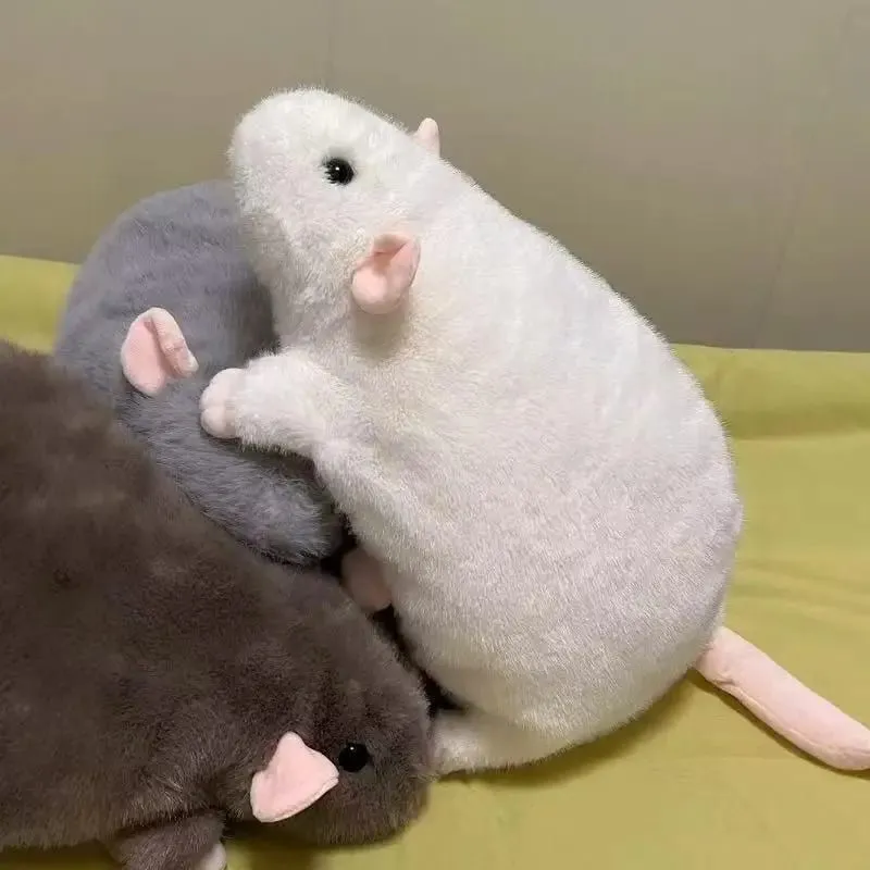 Floral Branch Rat Plush – Cuddly Mouse Pillow in 3 Sizes (35/50/90cm) Adorable Kawaii Stuffed Animal for Bed or Couch Decor — image 3
