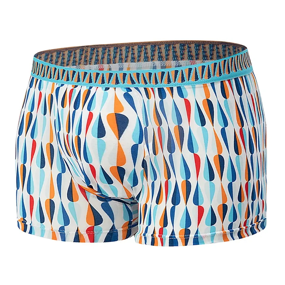 Boxer décontracté à motifs colorés pour hommes, sous-vêtements amples et confortables, surdimensionnés, taille élastique, 4/5 pièces