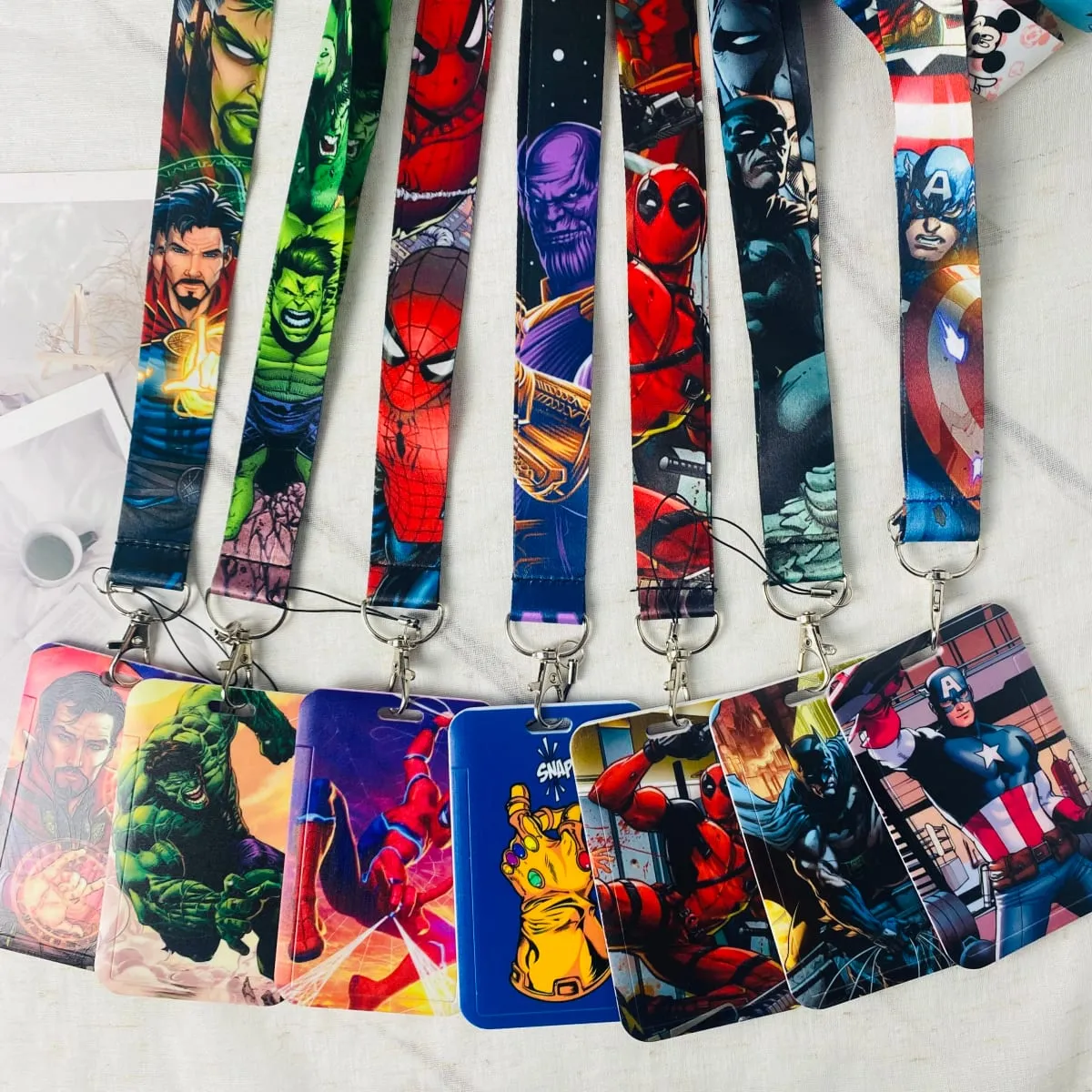 Anime Characters Card Holder Lanyard Keychain ID Credit Bus Card Cover Hang Rope Lariat Lanyard Key Rings Fans Gifts — image 2