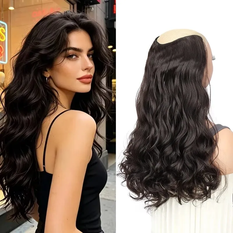 Extensión de cabello sintético rizado largo para mujer, postizo Invisible Natural con volumen de fibras resistentes al calor, 24 pulgadas, uso diario — image 8