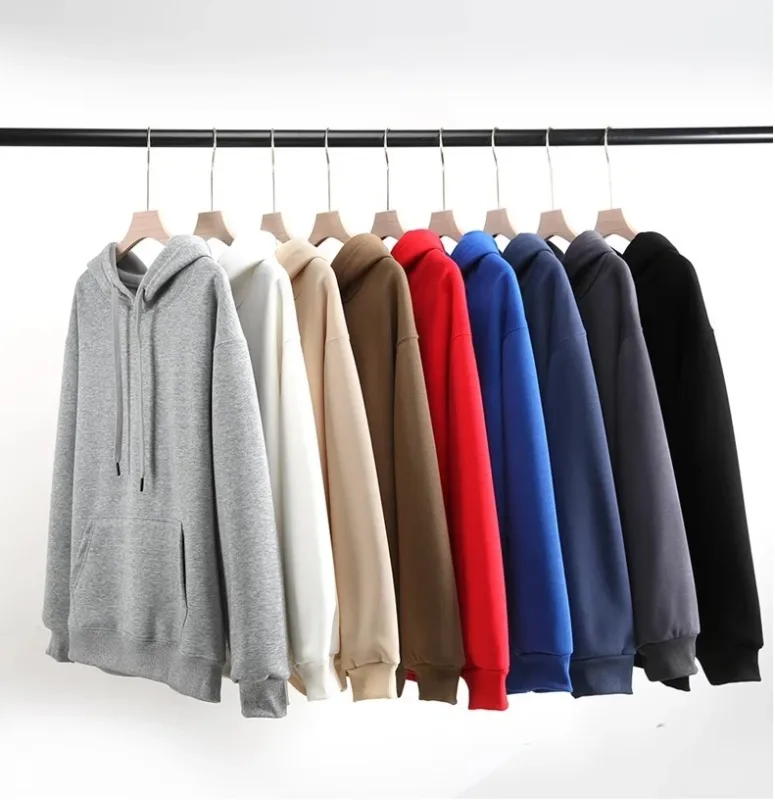 Customized Your Brand Logo DIY Design 600GSM Mens Hoodies High-quality Women Sweatshirt Solid Color Cotton Loose Streetwear — image 33