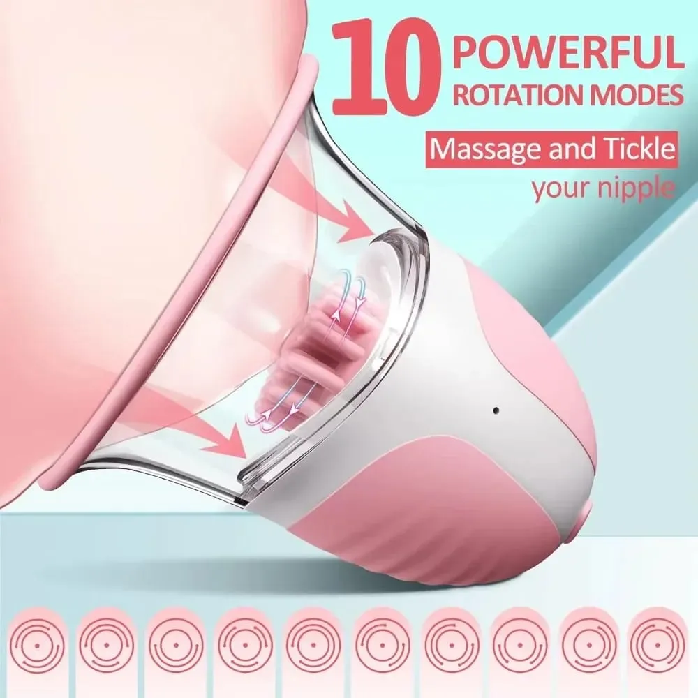 Breast Enhancement Sucking Vibrator Rotating Vacuum Pump Bra Sucker AV Breast Massager Female Nipple Stimulation Masturbator