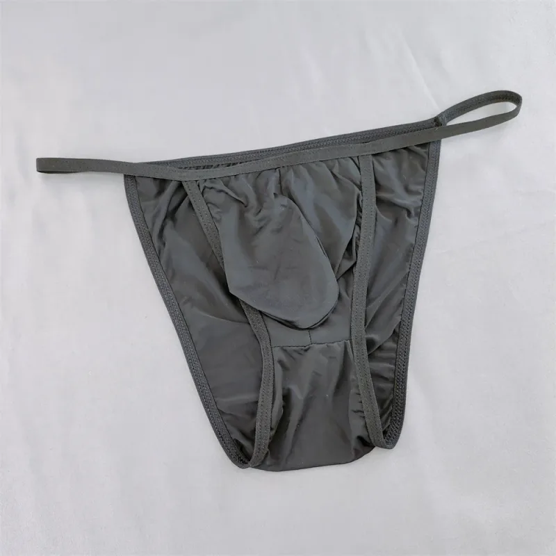 Ice Silk Briefs Men Underwear Solid Color Male Underpants Ultra-Thin Seamless Panties Thin Belt Low Waist — image 3