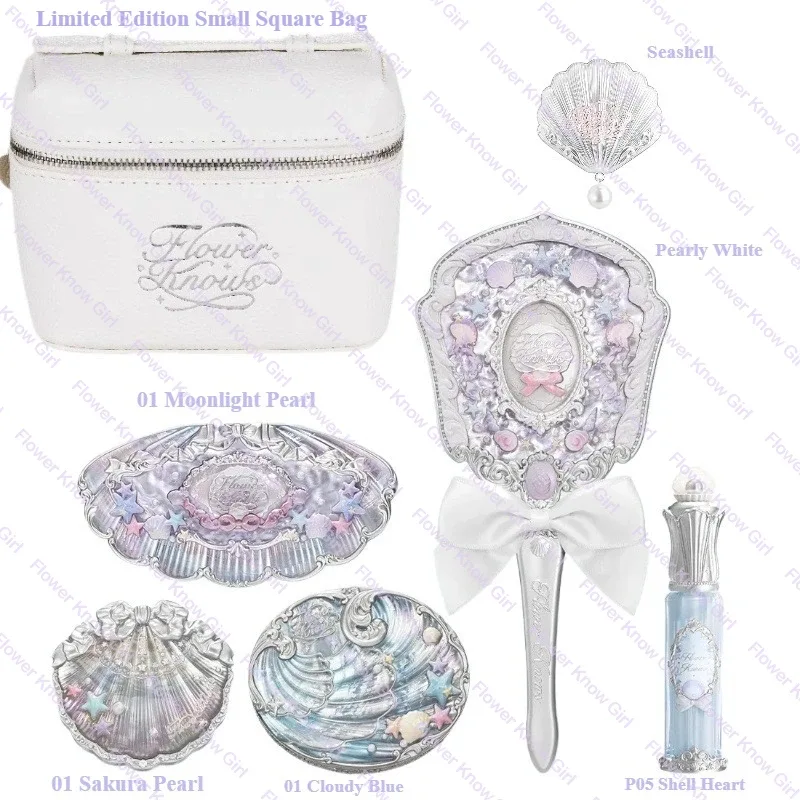 Makeup Flower Knows Shell's Jewel Mermaid Glow Set Eyeshadow Palette Blush Lip Gloss Makeup Bag Matte Glow Shimmer Primer Kit — image 8