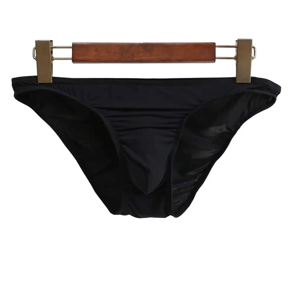 Sexy Men Bulge Pouch Briefs Underpants Panties Bikini Solid Color Transparent Briefs Underwear Pump Man Glossy Panties — image 4